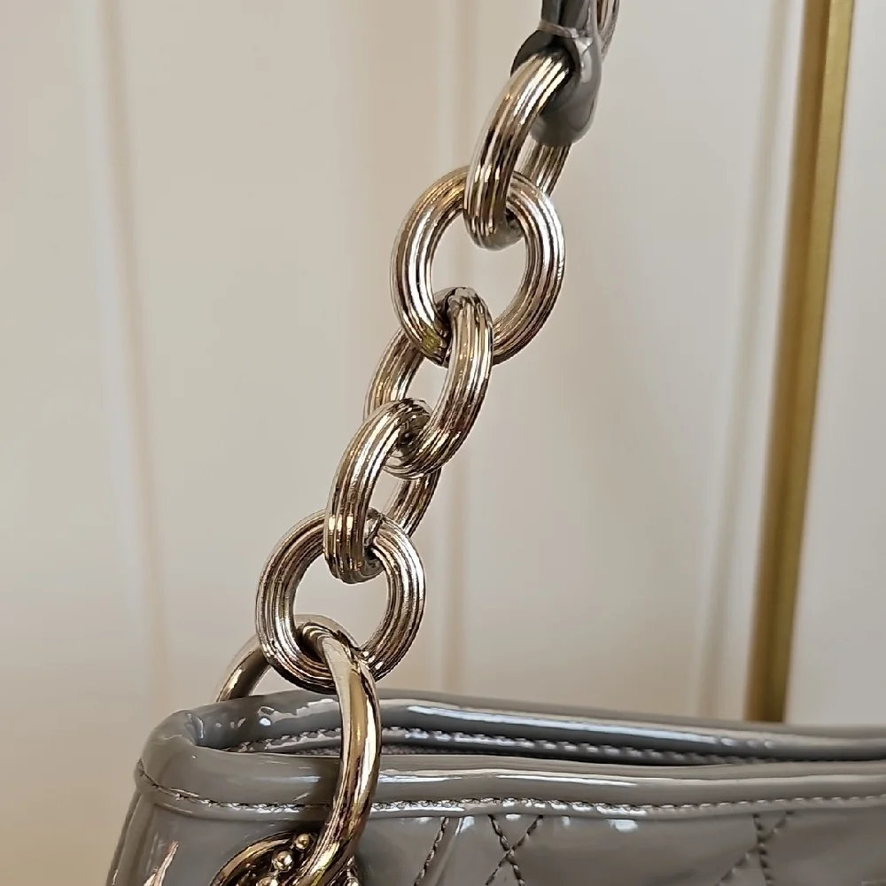 Coach 2011 Liquid Gloss Crossbody Bag Gray EUC - Picture 6 of 12